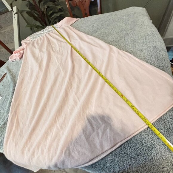 Vtg Night Time Creations Nightgown Medium 90s Pink USA Maxi Lace Dainty 18960 - Picture 7 of 10